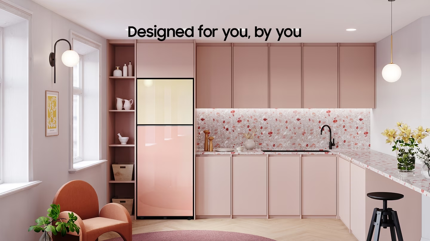 Réfrigérateur Samsung Bespoke RT47 Rose Et Blanc